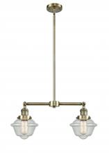  209-AB-G534 - Oxford - 2 Light - 24 inch - Antique Brass - Stem Hung - Island Light