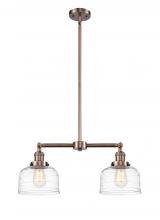  209-AC-G713 - Bell - 2 Light - 21 inch - Antique Copper - Stem Hung - Island Light