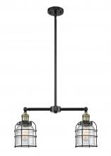  209-BAB-G54-CE - Bell Cage - 2 Light - 21 inch - Black Antique Brass - Stem Hung - Island Light