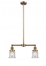  209-BB-G184S - Canton - 2 Light - 21 inch - Brushed Brass - Stem Hung - Island Light