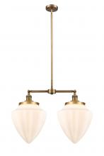  209-BB-G661-12 - Bullet - 2 Light - 24 inch - Brushed Brass - Stem Hung - Island Light