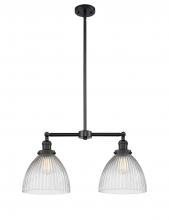  209-BK-G222 - Seneca Falls - 2 Light - 21 inch - Matte Black - Stem Hung - Island Light