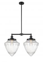  209-BK-G664-12 - Bullet - 2 Light - 24 inch - Matte Black - Stem Hung - Island Light