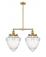  209-SG-G664-12 - Bullet - 2 Light - 24 inch - Satin Gold - Stem Hung - Island Light