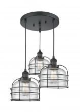 Innovations Lighting 211/3-BK-G74-CE - Large Bell Cage 3 Light Multi-Pendant