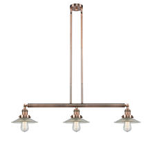 Innovations Lighting 213-AC-G2 - Halophane - 3 Light - 41 inch - Antique Copper - Stem Hung - Island Light