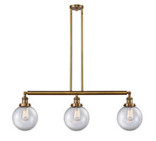 Innovations Lighting 213-BB-G202-8 - Beacon - 3 Light - 41 inch - Brushed Brass - Stem Hung - Island Light