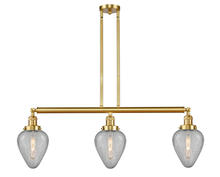  213-SG-G165 - Geneseo - 3 Light - 38 inch - Satin Gold - Stem Hung - Island Light