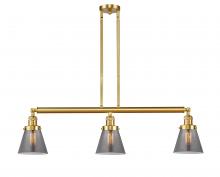  213-SG-G63 - Cone - 3 Light - 39 inch - Satin Gold - Stem Hung - Island Light