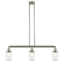 Innovations Lighting 213-SN-G314 - Dover - 3 Light - 37 inch - Brushed Satin Nickel - Stem Hung - Island Light