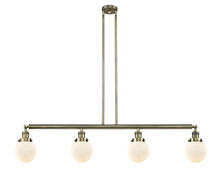 Innovations Lighting 214-AB-G201-6-LED - Beacon - 4 Light - 51 inch - Antique Brass - Stem Hung - Island Light