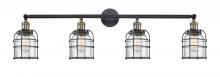  215-BAB-G52-CE - Bell Cage - 4 Light - 42 inch - Black Antique Brass - Bath Vanity Light