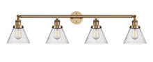  215-BB-G44 - Cone - 4 Light - 44 inch - Brushed Brass - Bath Vanity Light