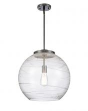  221-1S-BK-G1213-16 - Athens Deco Swirl - 1 Light - 16 inch - Matte Black - Cord hung - Pendant