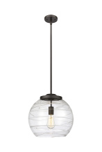 Innovations Lighting 221-1S-OB-G1213-14CL - Athens Deco Swirl - 1 Light - 14 inch - Oil Rubbed Bronze - Stem Hung - Pendant