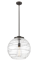 Innovations Lighting 221-1S-OB-G1213-16CL - Athens Deco Swirl - 1 Light - 16 inch - Oil Rubbed Bronze - Stem Hung - Pendant