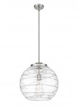  221-1S-SN-G1213-16 - Athens Deco Swirl - 1 Light - 16 inch - Brushed Satin Nickel - Cord hung - Pendant