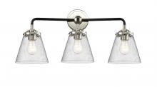  284-3W-BPN-G64 - Cone - 3 Light - 24 inch - Black Polished Nickel - Bath Vanity Light