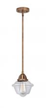  288-1S-AC-G532 - Oxford - 1 Light - 8 inch - Antique Copper - Cord hung - Mini Pendant