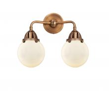  288-2W-AC-G201-6 - Beacon - 2 Light - 14 inch - Antique Copper - Bath Vanity Light