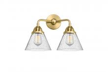  288-2W-SG-G44 - Cone - 2 Light - 16 inch - Satin Gold - Bath Vanity Light