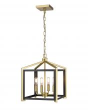 Innovations Lighting 376-4CR-BSB-12 - Wiscoy - 4 Light - 12 inch - Black Satin Brass - Chain Hung - Pendant