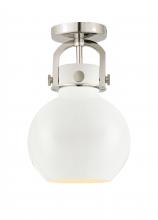  410-1F-PN-M410-8W - Newton Sphere - 1 Light - 8 inch - Polished Nickel - Flush Mount