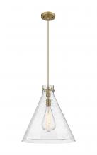  410-1PL-BB-G411-18SDY - Newton Cone - 1 Light - 18 inch - Brushed Brass - Cord hung - Pendant