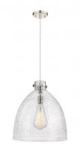  410-1PL-PN-G412-18SDY - Newton Bell - 1 Light - 18 inch - Polished Nickel - Cord hung - Pendant