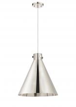  410-1PL-PN-M411-18PN - Newton Cone - 1 Light - 18 inch - Polished Nickel - Cord hung - Pendant