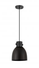  410-1PS-BK-M412-8BK - Newton Bell - 1 Light - 8 inch - Matte Black - Cord hung - Pendant