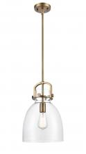  410-1SM-BB-G412-10CL - Newton Bell - 1 Light - 10 inch - Brushed Brass - Mini Pendant