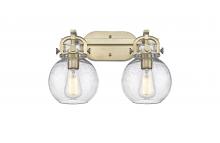  410-2W-BB-G410-7SDY - Newton Sphere - 2 Light - 17 inch - Brushed Brass - Bath Vanity Light