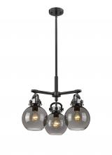  410-3CR-BK-G410-7SM - Newton Sphere - 3 Light - 21 inch - Matte Black - Pendant