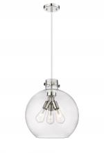  410-3PL-PN-G410-18SDY - Newton Sphere - 3 Light - 18 inch - Polished Nickel - Cord hung - Pendant