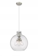  410-3PL-SN-G410-16SDY - Newton Sphere - 3 Light - 16 inch - Satin Nickel - Cord hung - Pendant