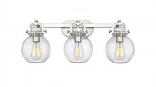  410-3W-SN-G410-7SDY - Newton Sphere - 3 Light - 27 inch - Brushed Satin Nickel - Bath Vanity Light