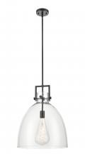  411-1SL-BK-G412-16CL - Newton Bell - 1 Light - 16 inch - Matte Black - Pendant