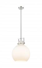  411-1SL-PN-G410-14WH - Newton Sphere - 1 Light - 14 inch - Polished Nickel - Pendant