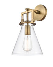  411-1W-BB-8CL - Newton Cone - 1 Light - 8 inch - Brushed Brass - Sconce