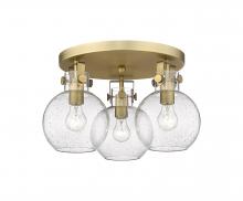Innovations Lighting 411-3F-BB-G410-7SDY - Newton Sphere - 3 Light - 18 inch - Brushed Brass - Semi-Flush Mount
