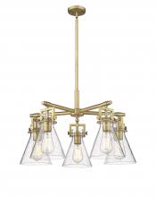  411-5CR-BB-G411-7SDY - Newton Cone - 5 Light - 26 inch - Brushed Brass - Chandelier