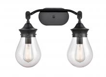 Innovations Lighting 414-2W-BK-6CL - Genesis - 2 Light - 18 inch - Matte Black - Bath Vanity Light