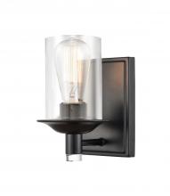 Innovations Lighting 417-1W-BK-CL - Manhattan - 1 Light - 5 inch - Matte Black - Bath Vanity Light