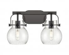 Innovations Lighting 423-2W-BK-G410-6SDY - Pilaster II Sphere - 2 Light - 17 inch - Matte Black - Bath Vanity Light