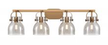  423-4W-BB-G412-6SM - Pilaster II Bell - 4 Light - 37 inch - Brushed Brass - Bath Vanity Light