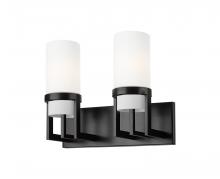  426-2W-BK-G426-8WH - Utopia - 2 Light - 15 inch - Matte Black - Bath Vanity Light