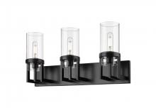  426-3W-BK-G426-8CL - Utopia - 3 Light - 5 inch - Matte Black - Bath Vanity Light