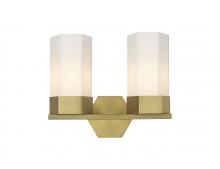  427-2W-BB-G427-9WH - Claverack - 2 Light - 13 inch - Brushed Brass - Bath Vanity Light