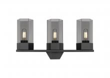  427-3W-BK-G427-9SM - Claverack - 3 Light - 22 inch - Matte Black - Bath Vanity Light